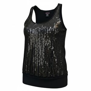 Torrid Black Sequin Top Size 1 Y2K